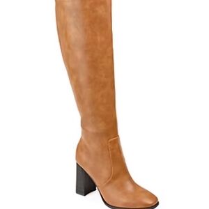 Journee Collection Women 7.5 M Karima X Wide Calf Tall Knee High Zip Riding Boot